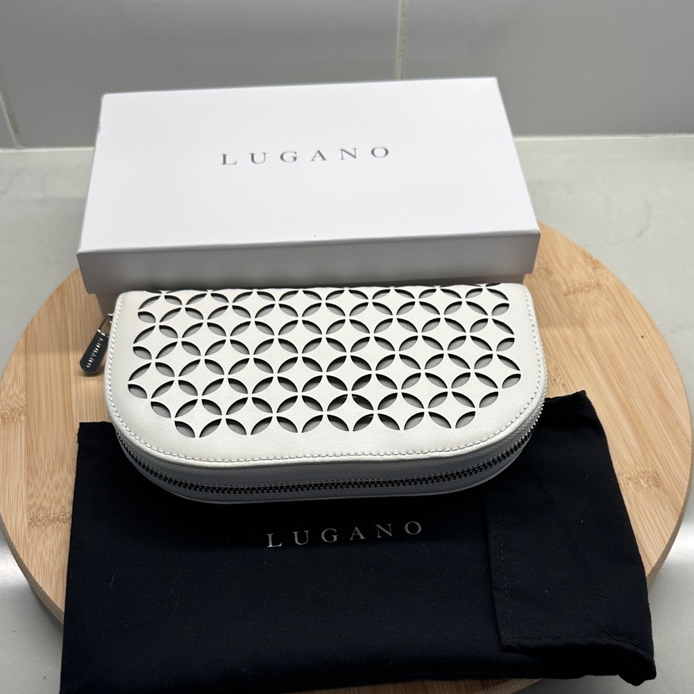 Lugano White Travel jewelry Bag
